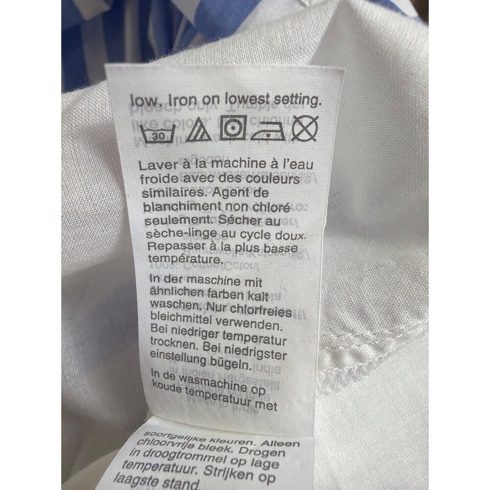 J.Crew Striped Tiered Cotton Dress XL Blue & White - Picture 7 of 16